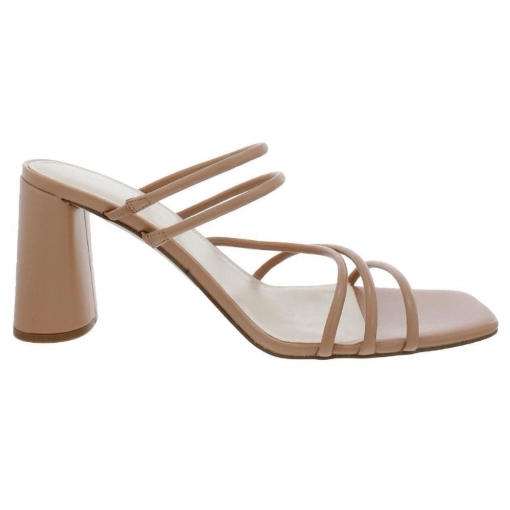 Nine West "Getcha 3" tan slip on block heel square toe sandal. Size 12  NWT.